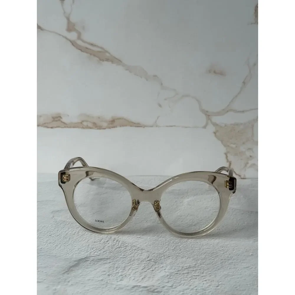 Loewe Translucent Beige Round Sunglasses